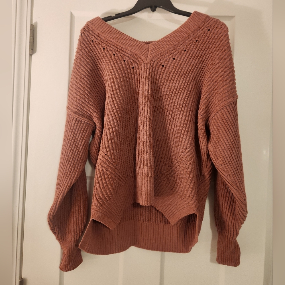 Aerie Oversized V-Neck Sweater - Warm Brown